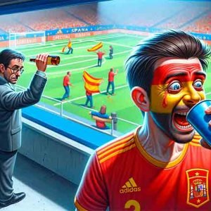 trabajador, que está de baja por depresión,celebrando la victoria de España en la Eurocopa de fútbol pillado por detective