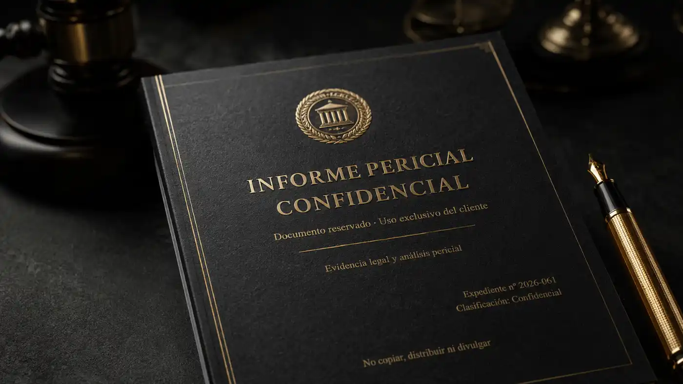 Informe pericial de investigación privada sobre un escritorio